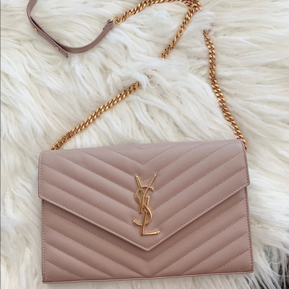 YVES SAINT LAURENT Chevron Monogram Chain …
